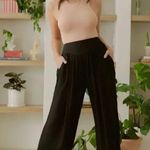 CAROLINA BENOIT MARRAKECH BLACK PANTS WITH PEARLED HEM SMALL Black Photo 14