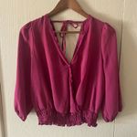 I.N. San Francisco 3/4 Sleeve V-Neck Solid Dobby Top Photo 1