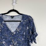 Torrid Fit & Flare Slub Button Up Toe Sleeve Blouse Blue Sz M Photo 9