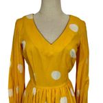 Vintage Tori Richard Honolulu for I. Magnin Polka Dot Long Sleeve Maxi Dress Yellow Size XS Photo 1