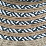 Steve Madden  White Black Paper Straw Khaki Sun Hat Wide Brim One Size Photo 9