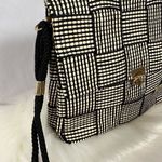 Loredana Vintage Bag Purse Italian Made Woven Gold Accents Straw & Black Photo 5