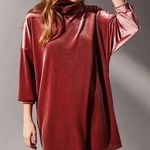 Urban Outfitters  Evie Velour Rust Orange Long Sleeve Turtleneck Mini Dress Sz XS Photo 0