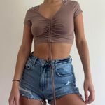 SheIn Beige Crop Top Photo 3