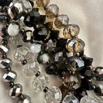 Multi strand crystal beaded tie back necklace Black Photo 4