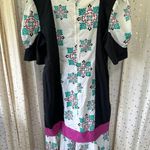 Vintage Hawaiian Puff Sleeves Quilt Pattern Mix Media Mu'umu'u Midi Dress 1X Photo 2