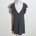 Wild Fable Black and White Striped Ribbed Knit V-Neck Mini Dress Size XL Photo 5