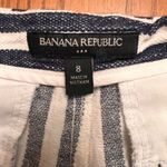 Banana Republic Factory Navy Blue & White Striped Linen 3.5” Shorts Size 8 Photo 4