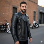 Mens vintage Raider Heavy Leather motorcycle jacket size 46 XL 1970's authentic Black Photo 1