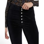 Veronica Beard  Debbie High Rise Button Fly Black Velvet Pants Size 30 Photo 2