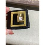 Michael Kors  Wide Black Leather Clear Crystal Click Close Wrap 6 1/2" Bracelet Photo 3