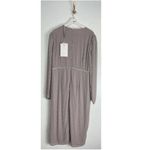 Mac Duggal  Stripe Long Sleeve Midi Dress in Vintage Lilac Size US 16 NWT Photo 7