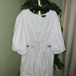1. State  V-Neck Ring Cutout Romper in Ultra white NWT Size XL Linen Mix Photo 2