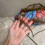 Vintage Floral Beaded Kiss Lock Clutch Evening Bag chain crossbody Red Photo 3