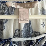 Forever 21  Contemporary Blue Floral Cold Shoulder Bell Sleeve Dress, Size XS Photo 6