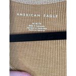 American Eagle  Mustard Yellow Long Sleeve V Neck Thermal Crop Top Size Medium Photo 2