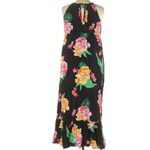 Old Navy 2/$30  Floral Print Sleeveless Flowy Halter Maxi Dress Black Small Photo 3