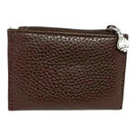 Brighton  Small Wallet Brown Leather ID Holder‎ Zippered Coin Purse Heart Window‍ Photo 2