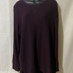 Green Tea Burgundy Thermal Waffle Knit Long Sleeve Top | Size XL Purple Photo 0
