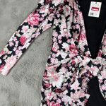 Bardot NWT  Floral Mini Dress Ruffle Samara Rose‎ Party Cocktail Black Pink S Photo 13