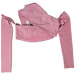 Naked Wardrobe Pink Sparkle Long Sleeve Wrap Crop Top Shirt Womens Size L T2285 Photo 1