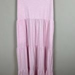 Old Navy Midi Dress Womens XL Tall Pink Tiered Slub-Knit Cami Swing Strappy Back Photo 4