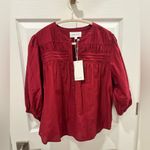 Dear John  Lilian Tibetan Red blouse size Small NWT Photo 6