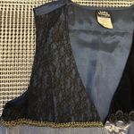 Judy Knapp Vintage vest in various shades of blue by with a printed design SizeS Photo 4