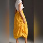 Anthropologie  The Somerset Maxi Skirt Eyelet Eyelet Edition Lined Yellow Mango Photo 1