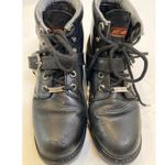 Harley Davidson Harley-Davidson Faded Glory Black Lace Up Moto Leather Ankle Boots Sz 7.5 Women Photo 1