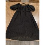 COS  off shoulder Broderie Anglaise black cotton eyelet midi dress puff sleeve 4 Photo 5