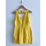 Banana Republic dress size 4 yellow linen cutout Photo 3