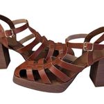 SVEGAN Aloha Vegan Leather Sandals EUC $175 Size 40 US 9 S3499 Brown Photo 7