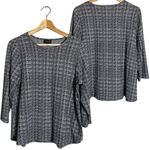 J.Jill NWOT  Wearever 3/4 Sleeve Knit Pullover Blouse Top Women's M Petite Black Photo 1