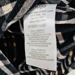 Maje Majé Grunge Leather Trimmed Black & White Plaid Flannel Shirt Size Large 12/14 Photo 9