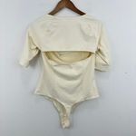 Free People Intimately  Bodysuit Square Neck Cutout Cream Fitted Sexy Top Size L‎ Photo 8