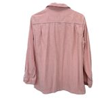 LL Bean Light‎ Pink Wide Wale Corduroy Oversized Button Up Cotton Shirt Size XS Photo 3