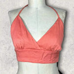 Lulus Coral Tie Bralette Halter Top Size Medium Photo 0