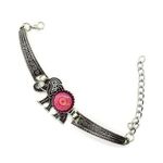 Boutique Boho Elephant Rhinestone Silver-Tone Bracelet NWT Photo 0