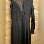 ABS Allen Schwartz Allen Schwartz Size Small One Shoulder Sleeve Mesh Shimmery Black Formal Gown Photo 3
