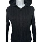 Y2K Belldini Womens Medium Hoodie Long Sleeve Top Black Stretch Full Zip Photo 0