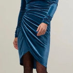 Rachel Parcell NWT  Velvet Ruched Mock Neck Dress Photo 0