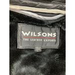 wilson's leather Wilsons Black Leather Button Front Womens Jacket Coat Lg Zip Out Faux Fur Lining Photo 3