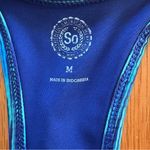 SO  Racerback Light Support Sports Bra (M) – Blue Green Striped Fitness Basic Photo 3