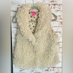 Betsey Johnson  Cream Fuzzy Vest with Star Lining Photo 1