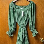 Baltic Born NEW Aubrey Off the Shoulder Pleated Mini Dress Green Large L NWT Photo 12