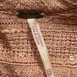 Free People Peach Metallic Deep V Neck Short Sleeve Peasant Top Size XS Autumn Photo 1