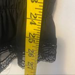 XOXO  Top Blouse Black High Neck Lace Sleeves Elastic Waist Cottage Core Sz Med Photo 5