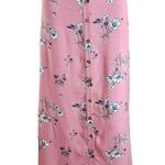 Adam Levine  Collection Pink Floral Button Front Maxi Skirt Size Large Photo 0