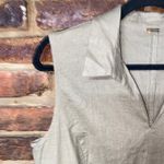 Tahari Olive Army Green Linen Sleeveless Collared A-Line Shirt Dress Women's 14 Photo 2